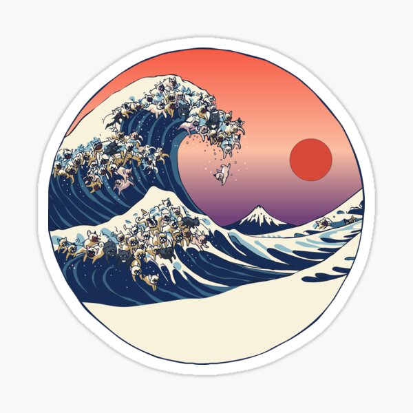 The Great Wave of French Bulldog Sticker