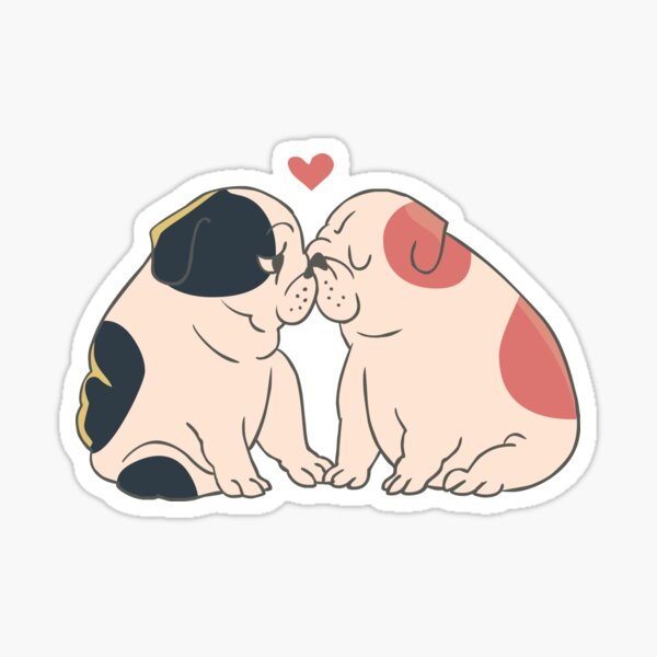 English Bulldog Kisses Sticker