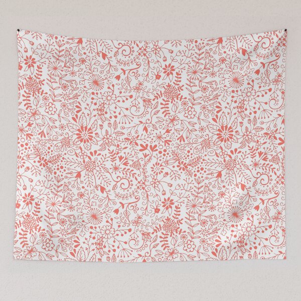 Artikelvorschau, Floral Doodle Living Coral 2 entworfen und verkauft von Olooriel.