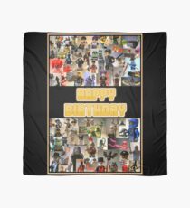 Happy Birthday Greeting Card, Montage of Custom Minifigs Scarf