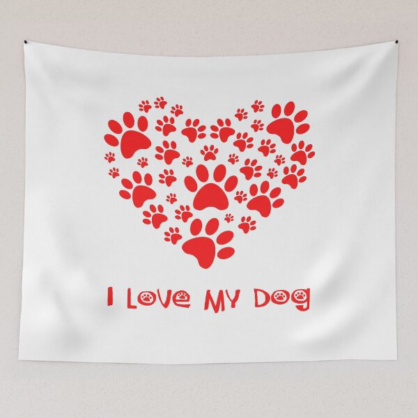 Item preview, DOGS: I Love My Dog  Heart Paw Logo  Graphic Meme designed and sold by VIDDAtees.
