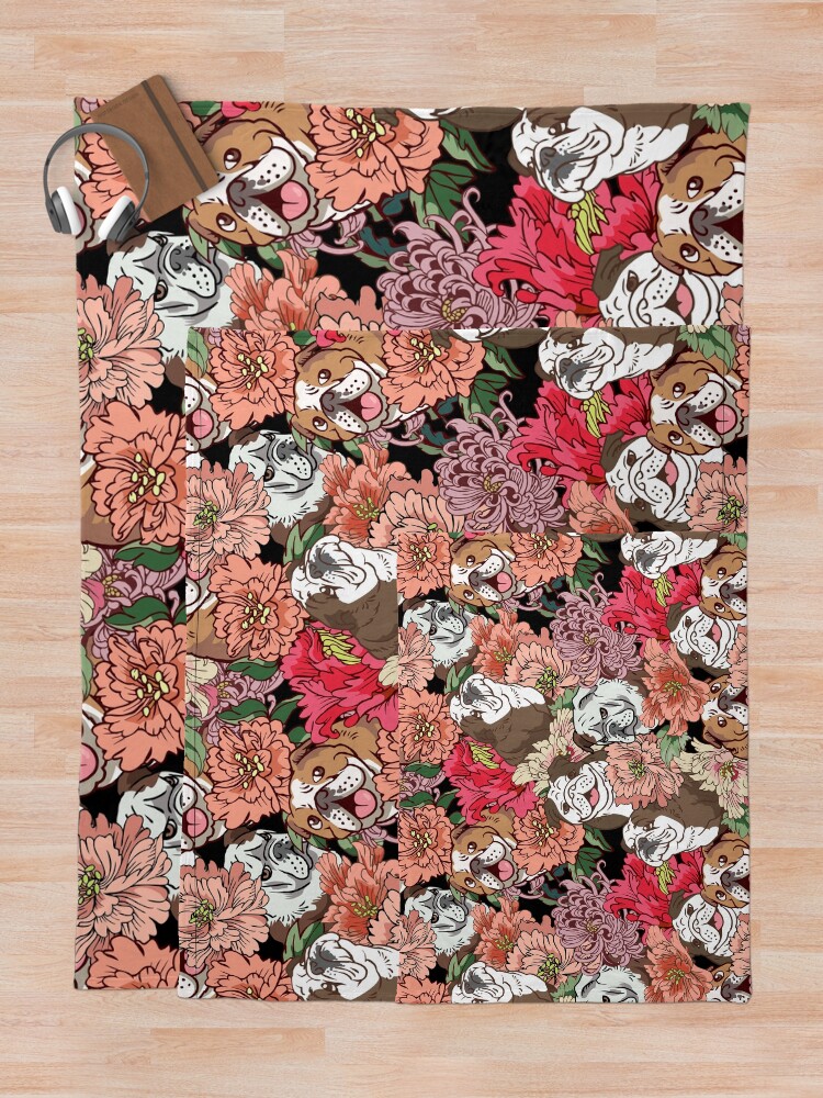 Alternate view of Because English Bulldog Throw Blanket