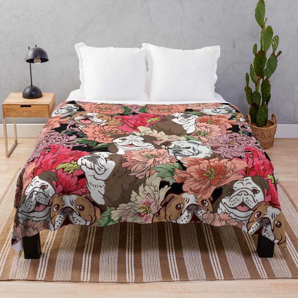 Because English Bulldog Throw Blanket