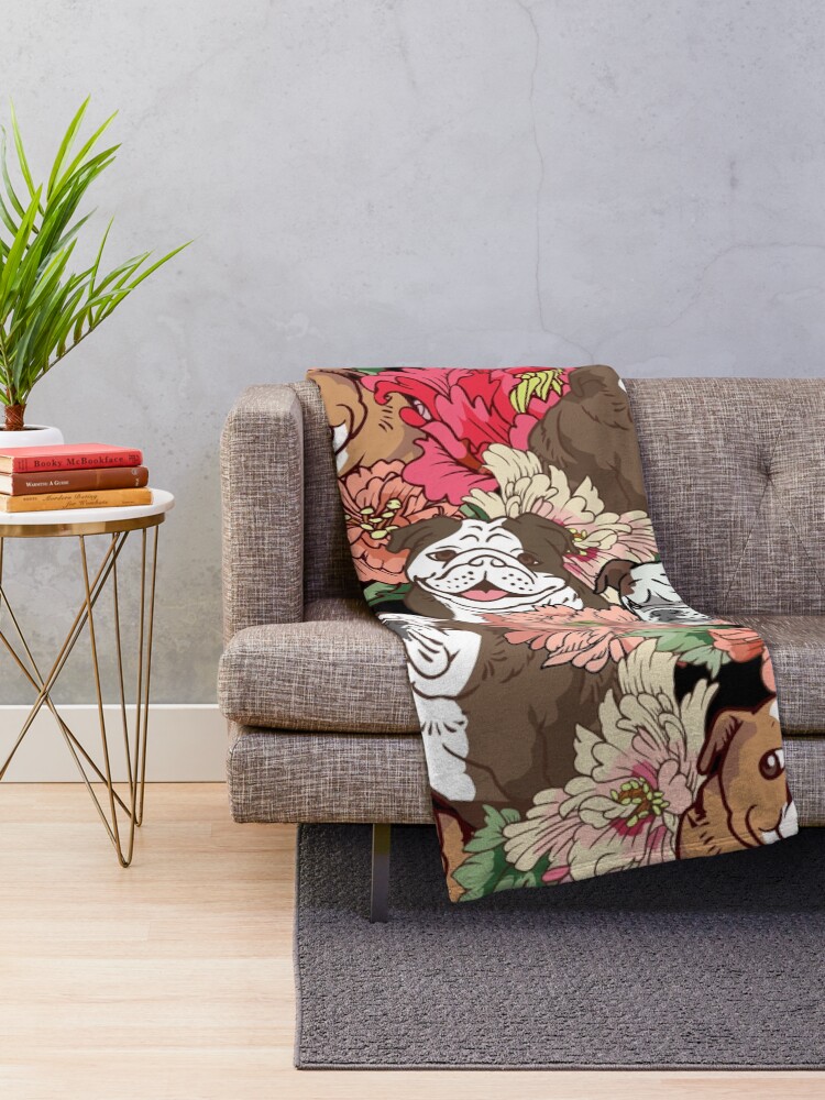 Alternate view of Because English Bulldog Throw Blanket