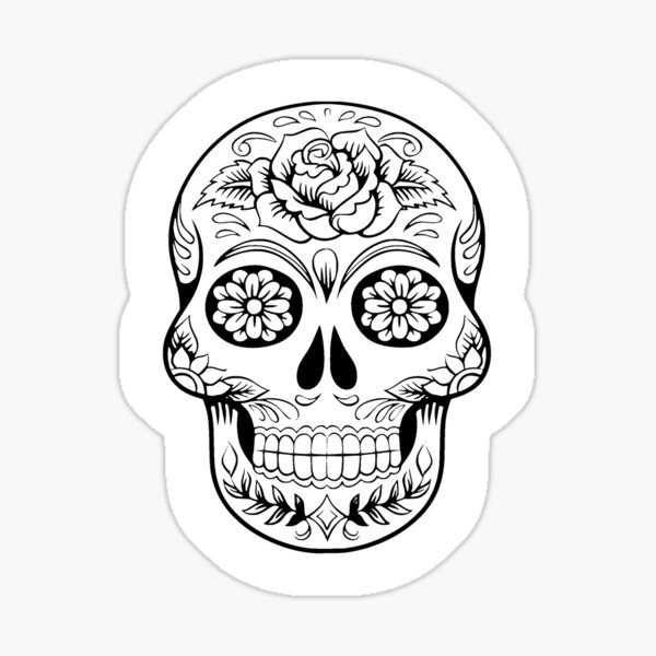 Pegatina «La Catrina Skull | Blanco negro» de DAShirt | Redbubble
