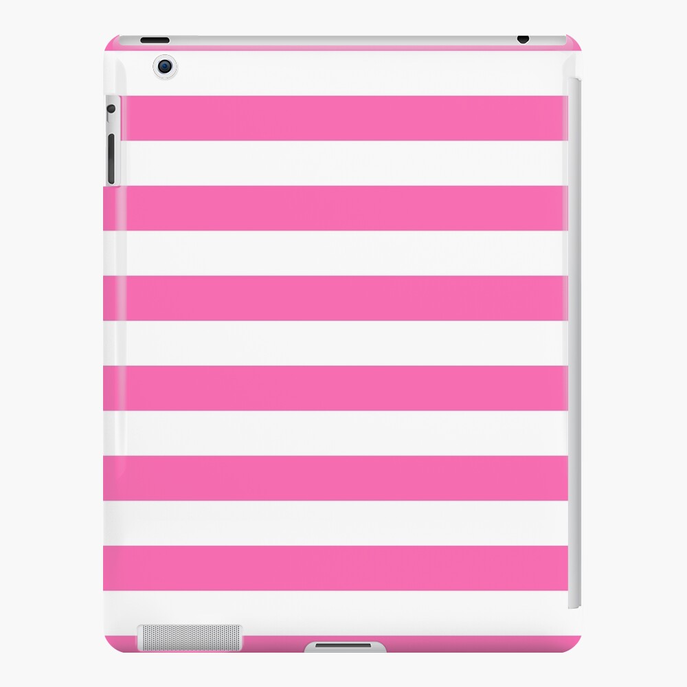 Pale Pink and White Horizontal Stripes | iPad Case & Skin