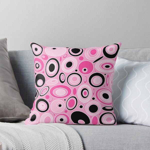 Item preview, Fuchsia Pink Mid Century Modern Geometric Circles and Ovals 1 designed and sold by Elsy's Art.