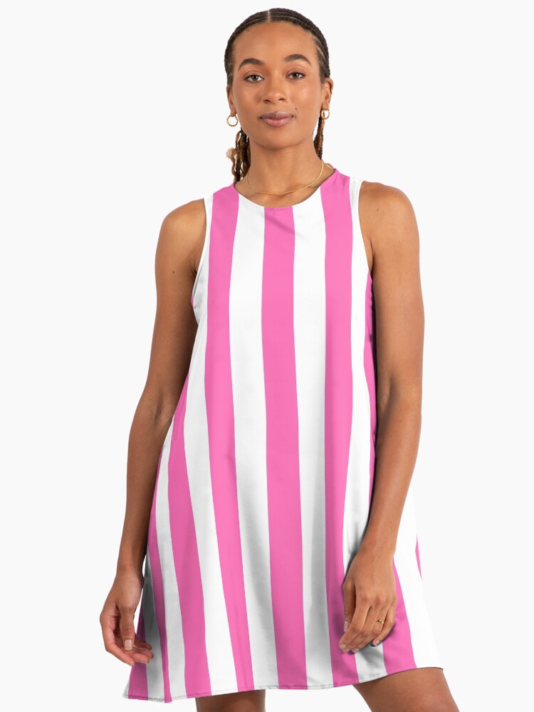 Hot Pink and White Vertical Stripes" A-Line Dress for Sale by starrylite |  Redbubble