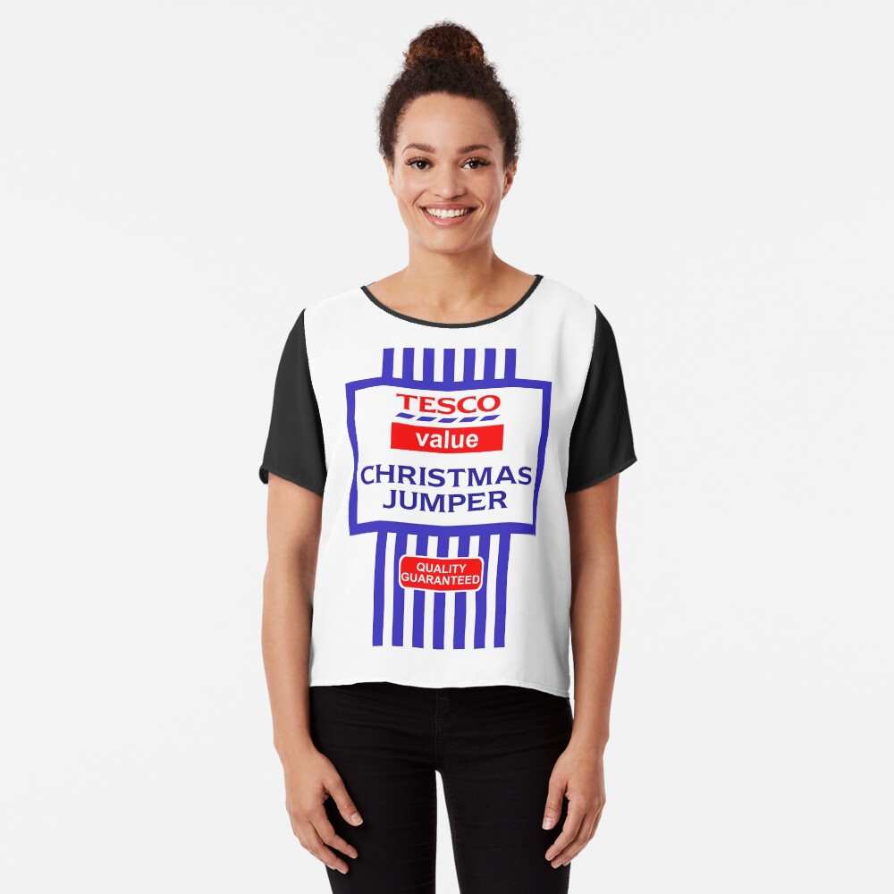 Tesco Value Christmas Jumper | Chiffon Top Tesco Value Christmas Jumper | Chiffon Top