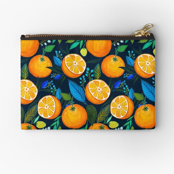 Orange Bloom Zipper Pouch