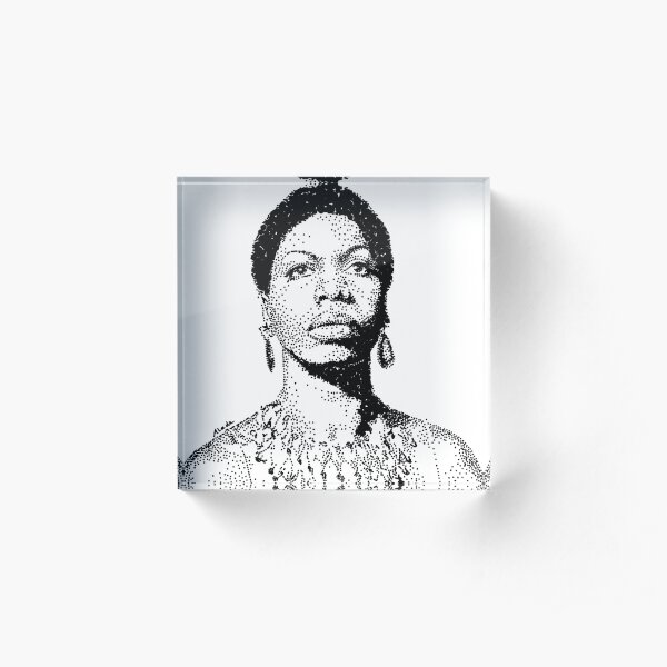 Nina Simone Portrait Famous Jazz Musician Acrylic Block