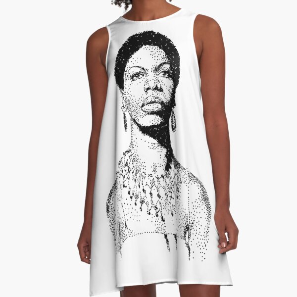 Nina Simone Portrait Famous Jazz Musician A-Line Dress