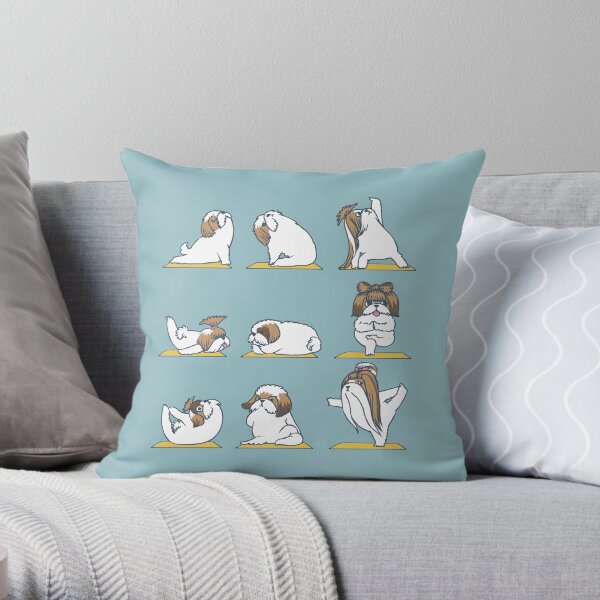 Shih Tzu Yoga Throw Pillow