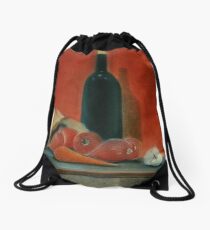 Onions, carrot, garlic and a bottle of Wine... Drawstring Bag