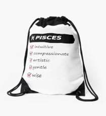 Pisces Traits Astrology Horoscope Birth Sign Drawstring Bag