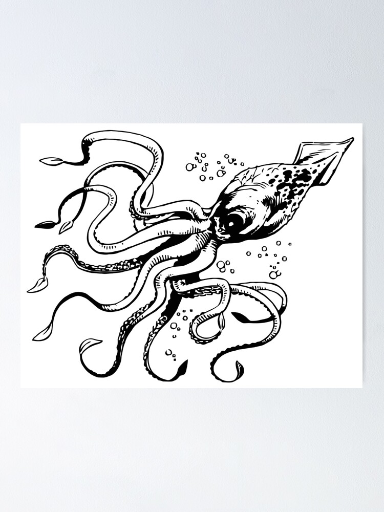 Thumbnail 1 of 3, Poster, Giant squid designed and sold by nomoregravity.