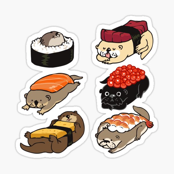 Sushi Otter Sticker