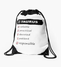 Taurus Traits Astrology Horoscope Birth Sign Drawstring Bag