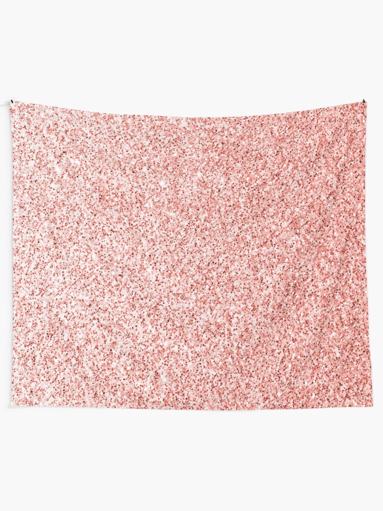 Living Coral Light Faux Glitter Sparkles Tapestry For Sale By