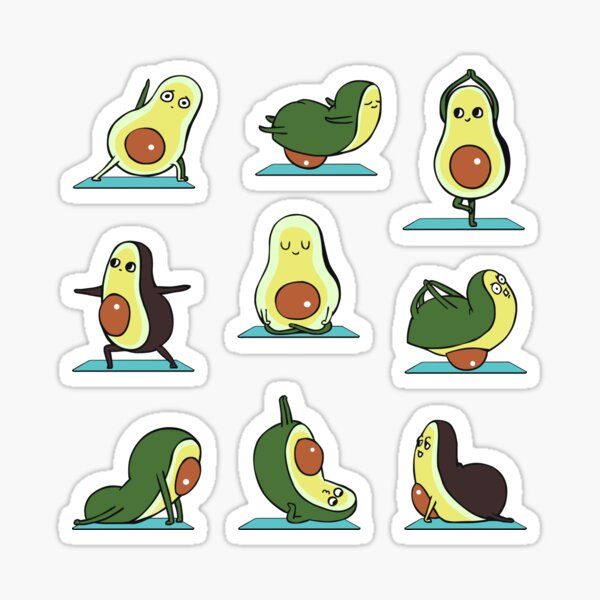 Avocado Stickers Stickers Funny Stickers Silly Stickers Luggage Stickers  Water Bottle Stickers SMOOTH SURFACE Stickers Fun Stickers 