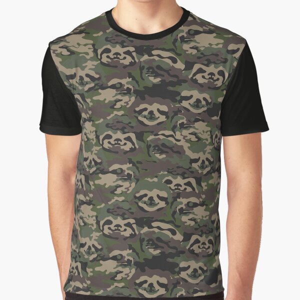 Sloth Camouflage Graphic T-Shirt