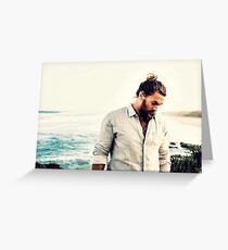 Jason Momoa, Good vibes, Beach, Sunshine, Ocean, Filter, Good vibes, Cool, Blue, Aqua blue, Gift, Present, Ideas, Summer, Spring Greeting Card