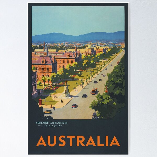 Item preview, Adelaide Australia Vintage Travel Poster designed and sold by vintagevivian.