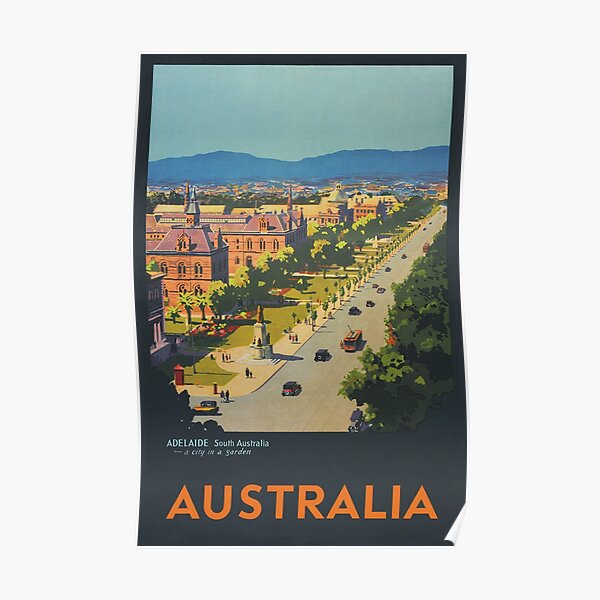 Adelaide Australia Vintage Travel Poster Poster