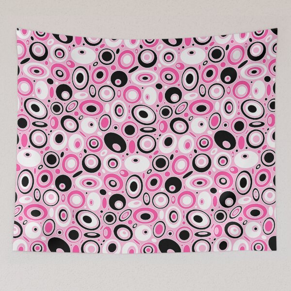 Item preview, Fuchsia Pink Mid Century Modern Geometric Circles and Ovals 2 designed and sold by Elsy's Art.