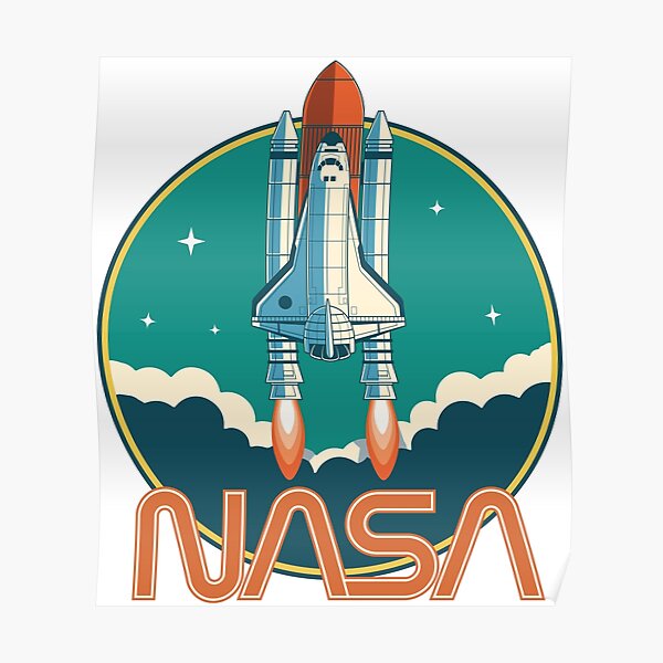 Nasa Vintage Space Shuttle Logo Poster Von Ericbracewell Redbubble