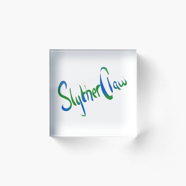 Slytherclaw Calligraphy Acrylic Block