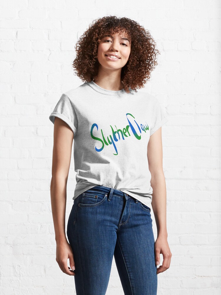 Alternate view of Slytherclaw Calligraphy Classic T-Shirt