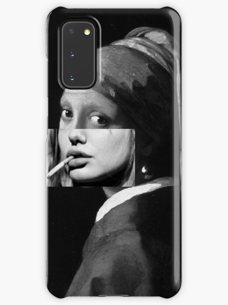 girl with a pearl earring black and white