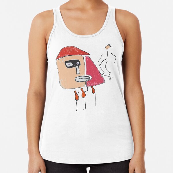 A gangster, a skater and three one-legged Racerback Tank Top