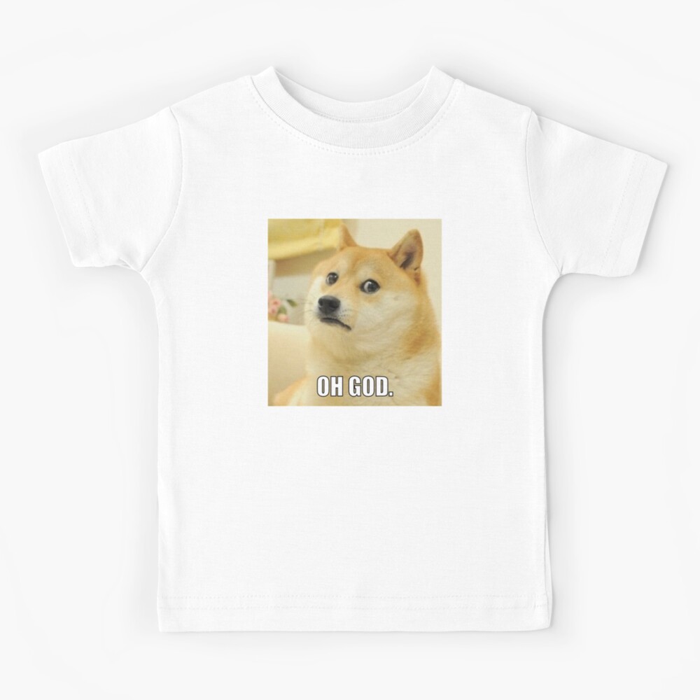 Traumatised Doge Meme Kids T Shirt By Noodledesigns Redbubble - doge group roblox