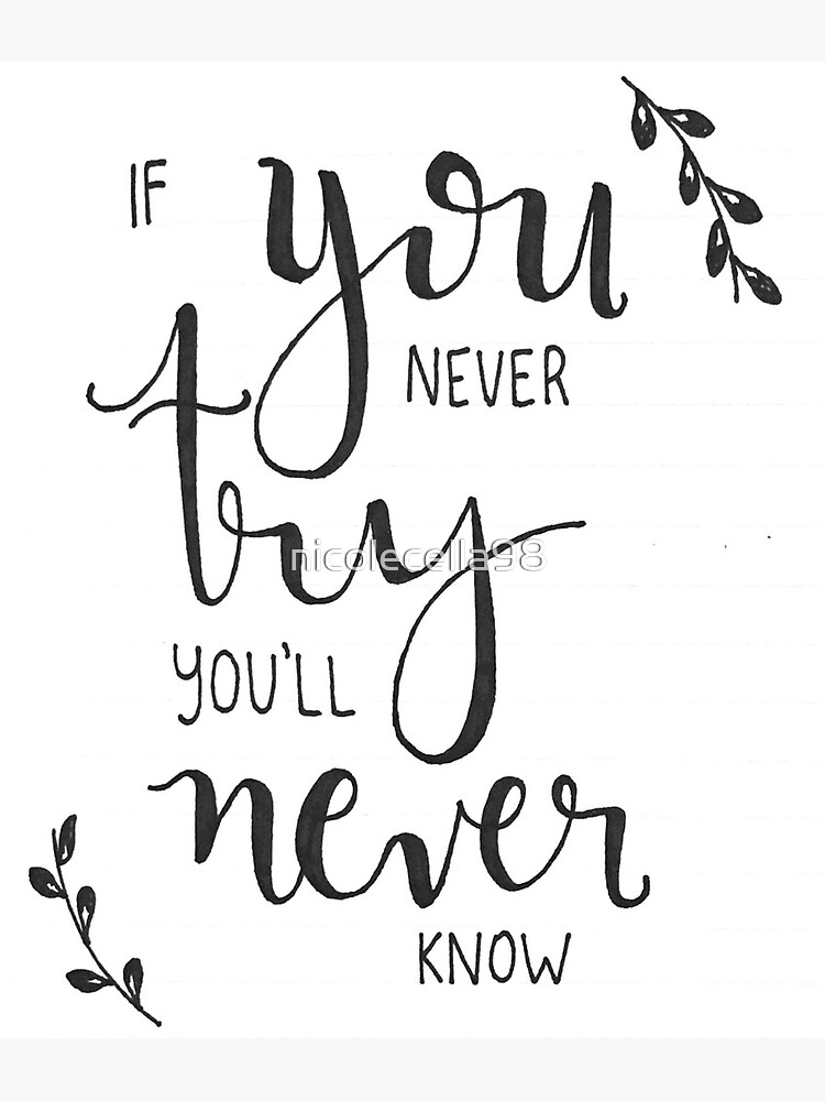 If You Never Try You Ll Never Know Greeting Card By Nicolecella98 Redbubble