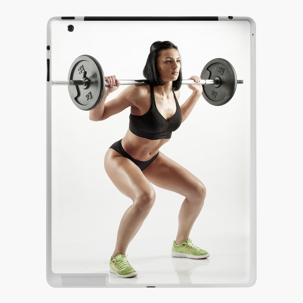 Premium Photo  Young woman doing deadlift with a barbell isolated