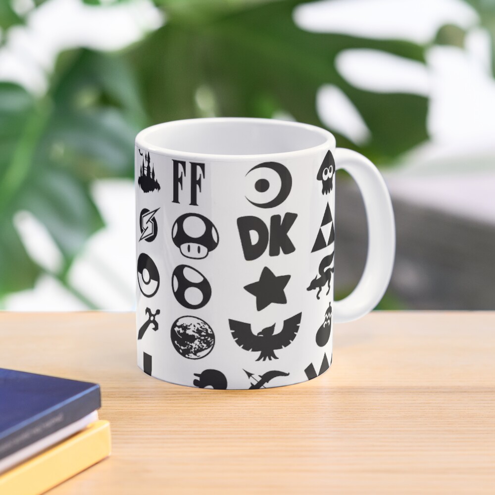 Super Smash Bros. Ultimate Series Logos | Black Icons Mug