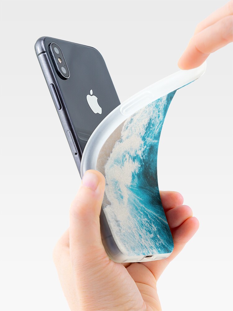 Alternate view of Blue waves iPhone Case