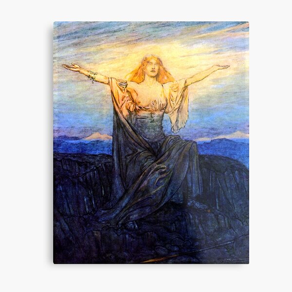 Greeting the Sun - Siegfried and the Twilight of the Gods - Arthur Rackham Metal Print