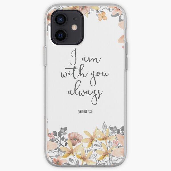 Bible Verse Watercolor Flowers iPhone Soft Case