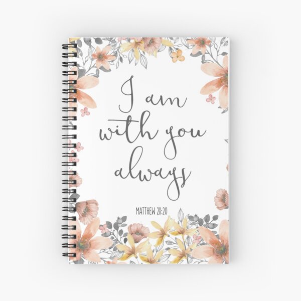 Bible Verse Watercolor Flowers Spiral Notebook