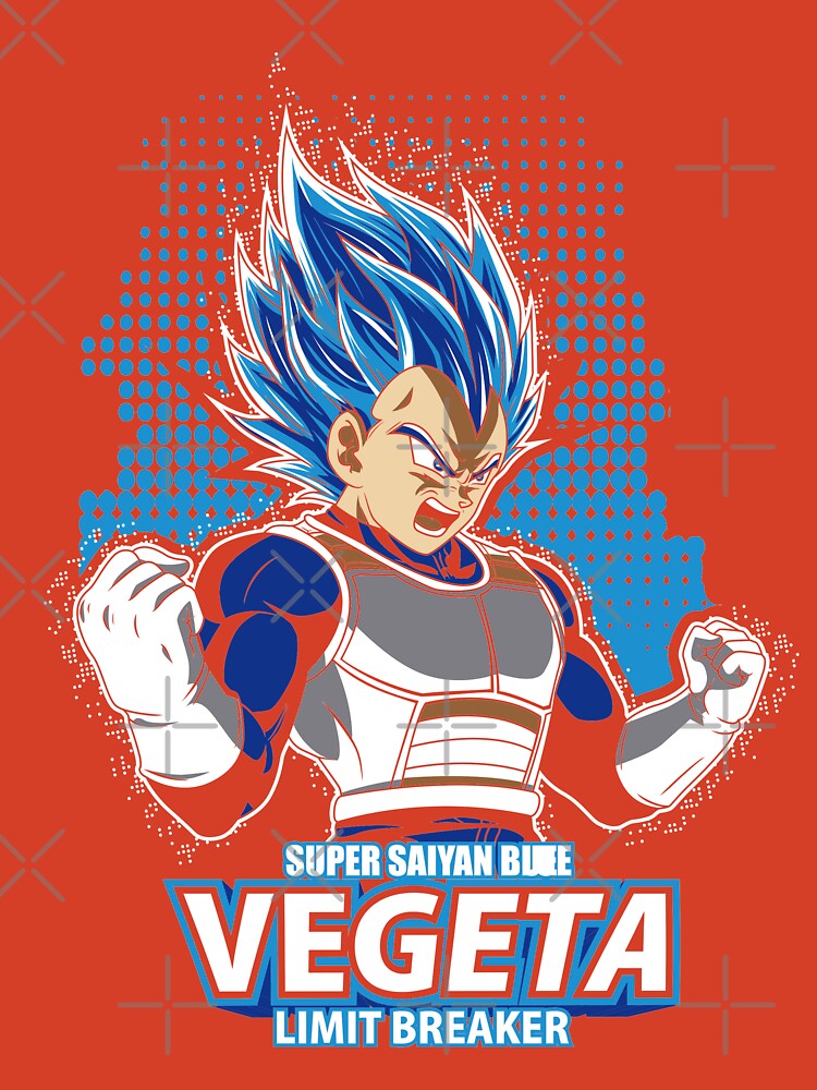 Vegeta Super Saiyan God Red / Blue Mash Up Poster, DBZ, NEW, USA