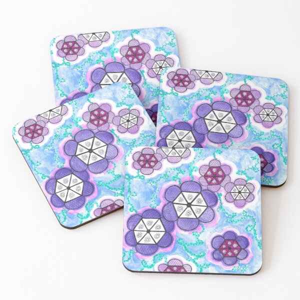 Item preview, Hexagonal Flowers designed and sold by The Rage Garden.