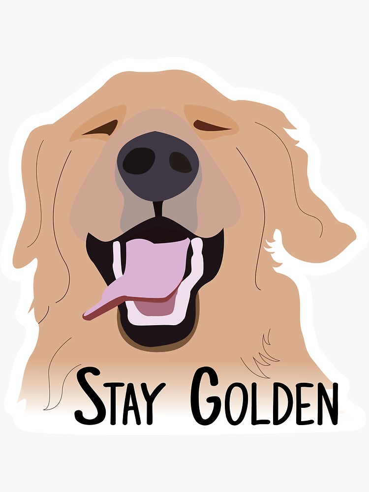 Imagen 3 de 3, Pegatina con la obra Quédate Golden Retriever, diseñada y vendida por carlmmar.