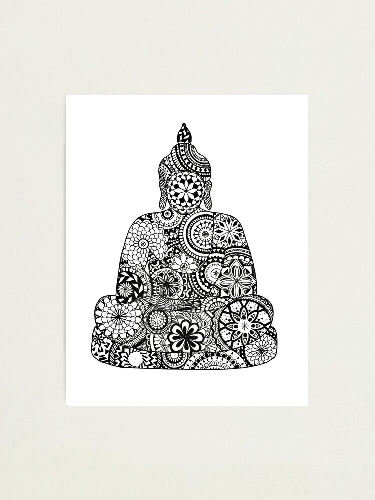 Impression Photo Mandala Bouddha Par Nickysmandalas Redbubble