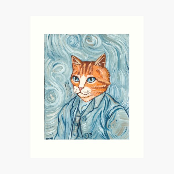 Item preview, Cat Van Gogh Portrait designed and sold by KilkennyCat Art.
