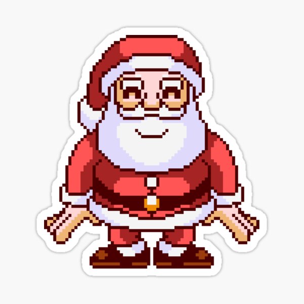 Pixel SANTA!  1 of 3 Sticker
