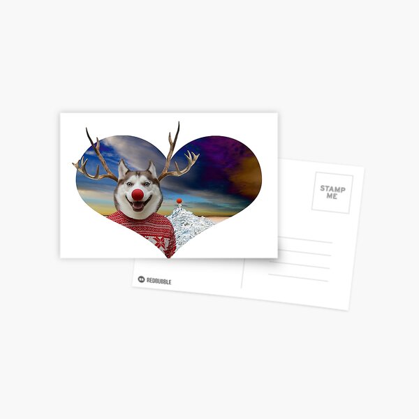 Rudolf the Red Nosed Husky Postcard