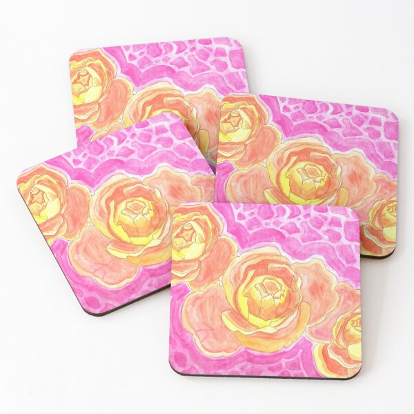 Item preview, Rosas naranjas acuarela designed and sold by The Rage Garden.